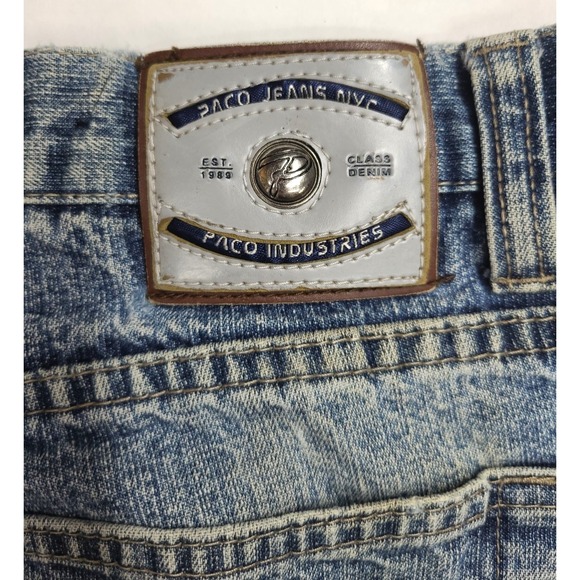 Paco Jeans Company 34x30 Hemmed to 26 Med wash Mid Rise Bootcut - Picture 6 of 10